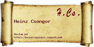 Heinz Csongor névjegykártya
